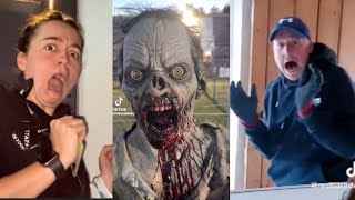 SCARECAM Pranks Reaction 2023 35Funny Scare PranksJumpscareFunny VideosUltrascareImpressions [upl. by Ylac]