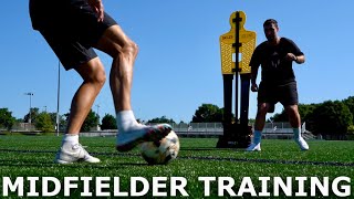 Midfielder Training Session  How To Improve First Touch Passing amp Body Feints [upl. by Ajoop]