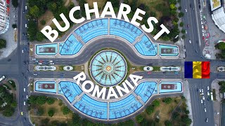 Bucharest Romania  a city of contrasts drone 4k [upl. by Esoj]