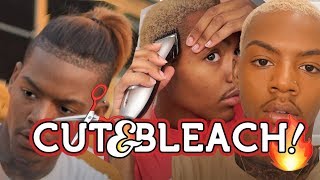 😂 WATCH ME CUT AND BLEACH MY OWN HAIR  Tarek Ali [upl. by Burkle]