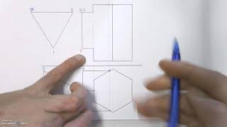 How to draw the interpenetration curve for 2 prisms intersecting [upl. by Mcnully]