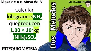 𝐌𝐚𝐬𝐚 𝐀−𝐌𝐚𝐬𝐚 𝐁 Cuantos kilogramos NH₃ que producen 100 × 10⁵ kg de NH₄₂SO₄ [upl. by Hteik]