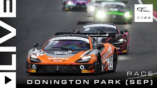 LIVE  Race  Donington Park Sep  British GT 2024 [upl. by Brigette]