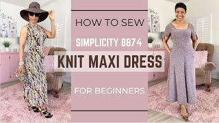 How to sew a Maxi Dress  SIMPLICITY 8874  For Beginners 2021 [upl. by Wagshul]