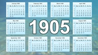 Calendar 1905 [upl. by Ociral]