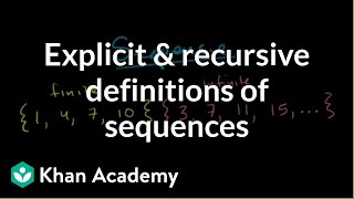 Explicit and recursive definitions of sequences  Precalculus  Khan Academy [upl. by Syla]