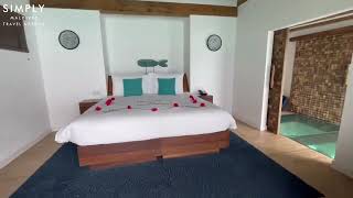 Movenpick Maldives Resort  Overwater Pool Villa Lagoon Side [upl. by Lahsiv]