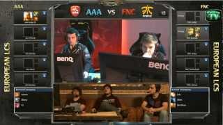 HD325 LCS Semaine 4  aAa vs Fnatic  League Of Legends Replay FR [upl. by Nahgen]