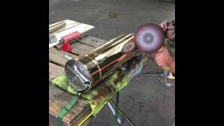 Short video polishing a brass fire extinguisher [upl. by Mahalia]