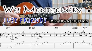 Wes Montgomery Just Friends Guitar Solo Transcription Tab 2 chorus [upl. by Zoes]