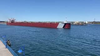 Great Lakes freighter Edwin H Gott and Viking Cruise Ship Viking Octantis in the Soo Harbor [upl. by Doroteya]