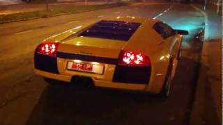 Yellow Lamborghini Murcielago amazing sound and acceleration [upl. by Stanislaus874]