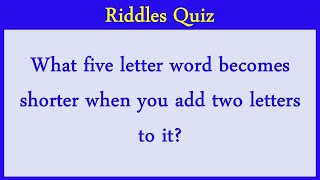 Riddles Quiz 6 Can You Score 1010 [upl. by Antonia342]