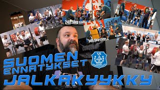 Jalkakyykyn Suomen ennätykset  Suomen voimanostoliitto 2022 [upl. by Doykos]