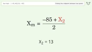 Find the midpoint between two points p1 8580 and p2 1389 StepbyStep Video Solution [upl. by Johna]