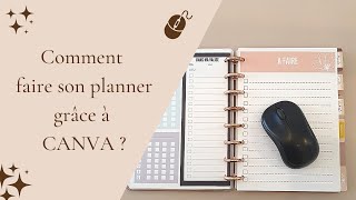 Comment faire son planner grâce à CANVA [upl. by Nalorac]