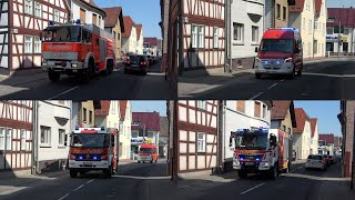 Großübung Jugendfeuerwehren aus dem Kreis Offenbach in Rödermark Urberach auf Einsatzfahrt [upl. by Galitea]