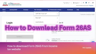 How to Download 26AS from income tax website  Kannada  Form 26AS [upl. by Duarte756]