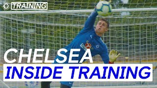 Kepa Arrizabalaga  Incredible Training Saves On First Day  Inside Training  Chelsea FC [upl. by Linders]