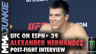 More humble Alexander Hernandez emerges after TKO  UFC on ESPN 39 postfight interview [upl. by Erdreid]