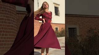 Spódnica z kieszeniami  FINEZJA burgund fashion modakobieca dress fashionstyle [upl. by Assirim]