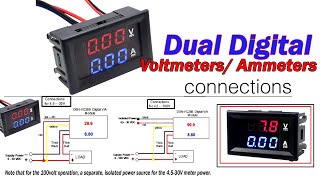 Dual DigitalVoltmeters Ammeters DC 100V 10A Voltmeter Ammeter Blue  Red LED dsn vc288 [upl. by Gnirps]