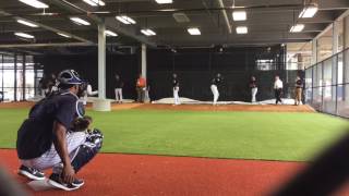 Yankees closer Aroldis Chapman throws 1st bullpen of 2017 [upl. by Ayhdnas]