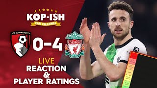 GREAT WIN FOR THE REDS  BOURNEMOUTH 04 LIVERPOOL  LIVE MATCH REACTION amp PLAYER RATINGS [upl. by Anibor645]