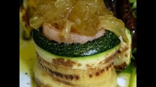 Como preparar  Rollitos de Calabacín o zucchini con cebolla caramelizada [upl. by Raknahs]