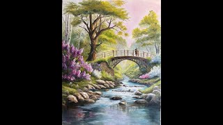 Bridge to Spring Oil Painting Tutorial [upl. by Nicko]