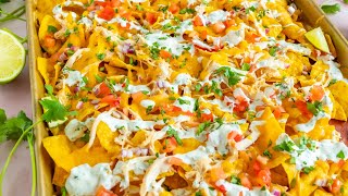 Easy Baked Nachos Recipe [upl. by Lleynod]