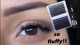 DIY Lash Clusters Fluffy Eyelash Extension Kit Amazon Geeneiya [upl. by Iror]