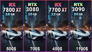 RTX 3090 vs RX 7800 XT vs RTX 3080 vs RX 7700 XT comparison in 50 games at 1440P [upl. by Aiekahs]