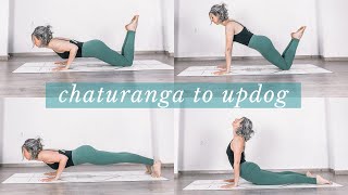 HOW TO CHATURANGA TO UPWARD DOG  Chaturanga dandasana  upward facing dog [upl. by Sila]