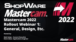 Mastercam 2022 Rollout Webinar 1 General Design Etc [upl. by Rotberg]