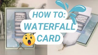 Easy WATERFALL Card Tutorial  No dies needed [upl. by Sommers514]