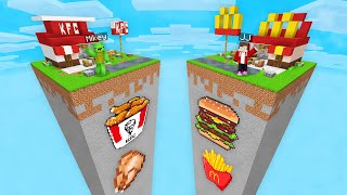 Mikey KFC Chunk vs JJ McDonalds Chunk Survival Battle in Minecraft Maizen [upl. by Vaughn139]