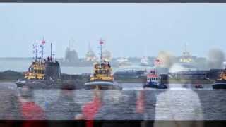 HMS Ambush Leaving BarrowinFurness and Ulverston Lantern Parade [upl. by Odetta]