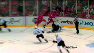 Justin Abdelkader gets 5 minute Major for hit on Toni Lydman May 4 2013 [upl. by Carver]