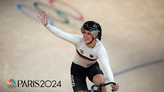 Germany keeps womens cycling track sprint medal streak alive with bronze  Paris Olympics [upl. by Haimirej435]