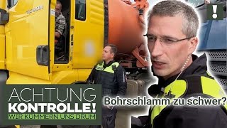 10 Kubikmeter BOHRSCHLAMM und heiße Achsen 🔥 Ist dieser LKW zu schwer  Achtung Kontrolle [upl. by Jarret]