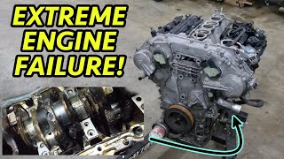 DESTROYED 2017 Infiniti Q50 Hybrid VQ35HR Engine Teardown YIKES [upl. by Swope]