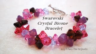 Swarovski Crystal Bicone Bracelet Video Tutorial [upl. by Hurwitz]