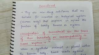 Biomaterial type on the basis of biocompatibility [upl. by Senoj]