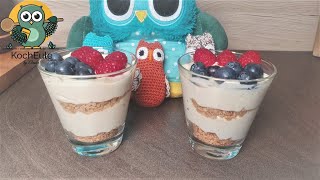 Dessert im Glas in 5 Minuten  Dessertcreme mit GiottoCrumble amp frischen Beeren  𝑲𝒐𝒄𝒉𝑬𝒖𝒍𝒆 [upl. by Hacceber]