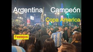 FESTEJOS en ARGENTINA CAMPEON DE LA COPA AMERICA [upl. by Mae920]