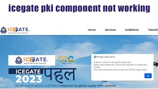 PKI component Error on ICEGATE  icegate pki component not working FIXED [upl. by Kuo308]