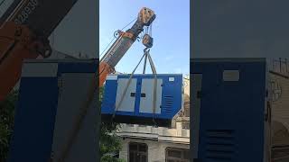 A big silent generator was placed on the roof of the house with a big crane [upl. by Pearlman]