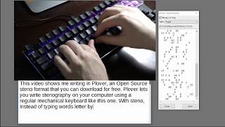 Typing in Plover a Free Stenotype Program You Can Use With Your Computer [upl. by Musser]