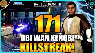 Star Wars Battlefront 2  Obi Wan Kenobi 171 KillstreakGameplay Endor [upl. by Idihsar]